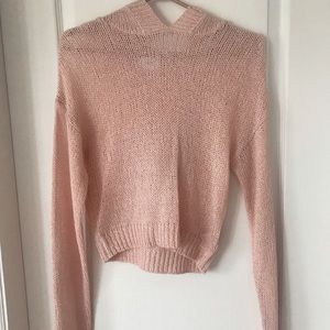 NWOT Ardene Loose Knit Pink Hoodie/ Hooded Sweater